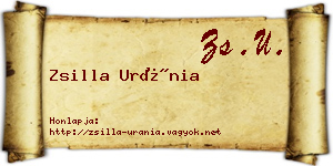 Zsilla Uránia névjegykártya
